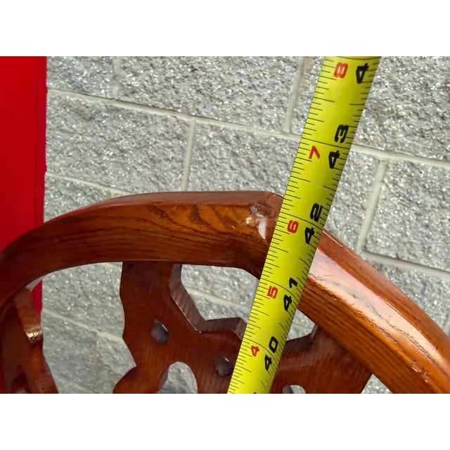 Vintage Gothic Strawberry Hill Windsor Steeple Back Dining Chairs For Sale - Image 9 of 11