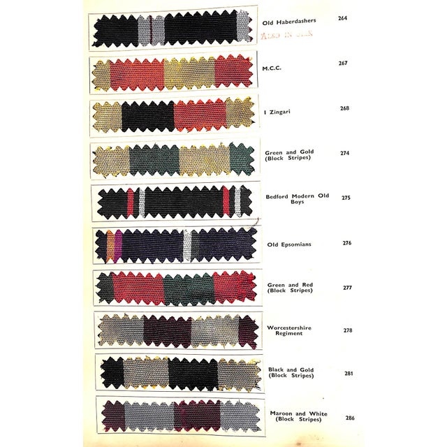 Paper Mid 20th Century Regimental Club & Old Boys' Colours Necktie Swatchbook For Sale - Image 7 of 18