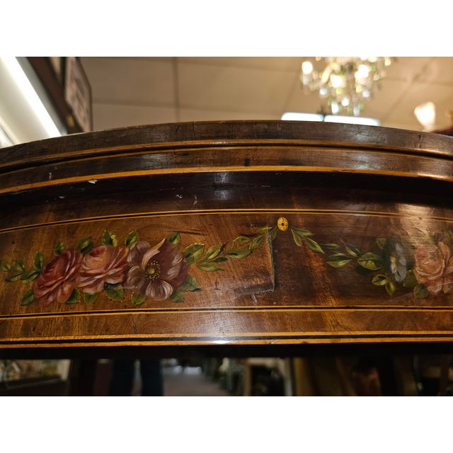 18th Century Georgian Hand Painted Demi-Lune Game Table For Sale - Image 15 of 17