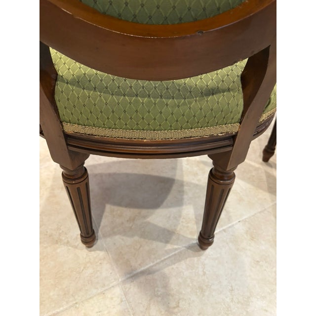 Mid 20th Century Three Carved Frame Upholstered Dining Arm Chairs For Sale - Image 12 of 18