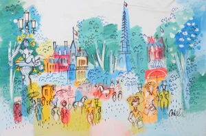 Paris Cityscape, Charles Cobelle Acrylic on Canvas Painting