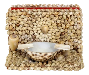 1970s French Souvenir Seashell Desk Organizer