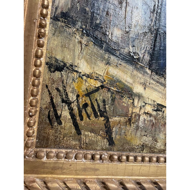 Mid 20th Century Henri D'Anty, French Modernist Henri d'Anty Abstract Town Landscape Oil Painting Ecole d'Paris For Sale - Image 5 of 12