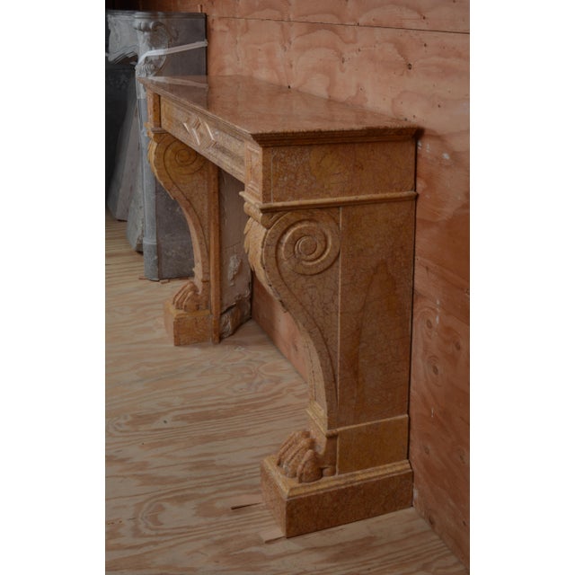 19th Century Antique Empire Style Trets Marble Mantel For Sale - Image 4 of 15