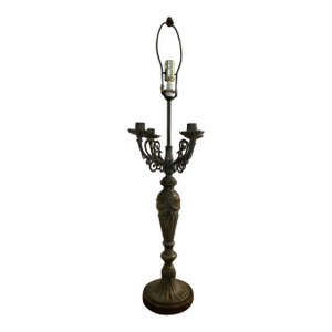 Antique Louis XVI Style Bronze Candelabra Table, Desk or Bedside Lamp