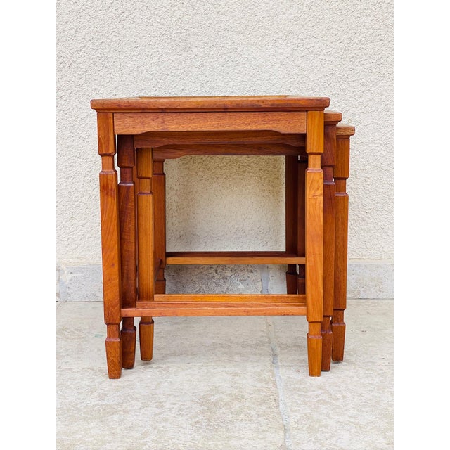 Danish Nesting Tables in Teak and Ceramic, 1960s, Set of 3 For Sale - Image 10 of 18