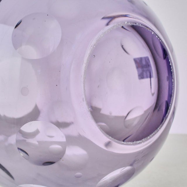 Optical Glass Vase, 1970s For Sale - Image 4 of 5