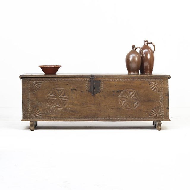 Large Antique Rustic Farmhouse Chest, 1700s For Sale - Image 14 of 16