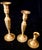 Mid-Century Modern Mid 20th Century Set of 3 Beaded Stem Brass Candlestick Holders For Sale - Image 3 of 12