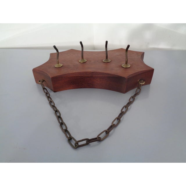 Solid Teak Key Hanger, 1960s For Sale - Image 4 of 15