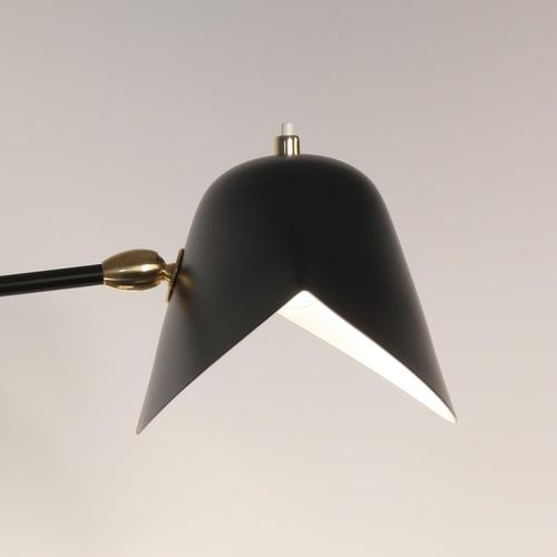 Mid-Century Modern Black Simple Stapled Table Lamp by Serge Mouille For Sale - Image 3 of 7