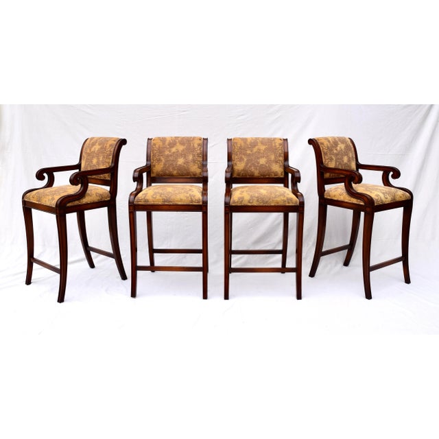 Nancy Corzine Regency Bar Stools, English Walnut, Counter Height For Sale - Image 12 of 12