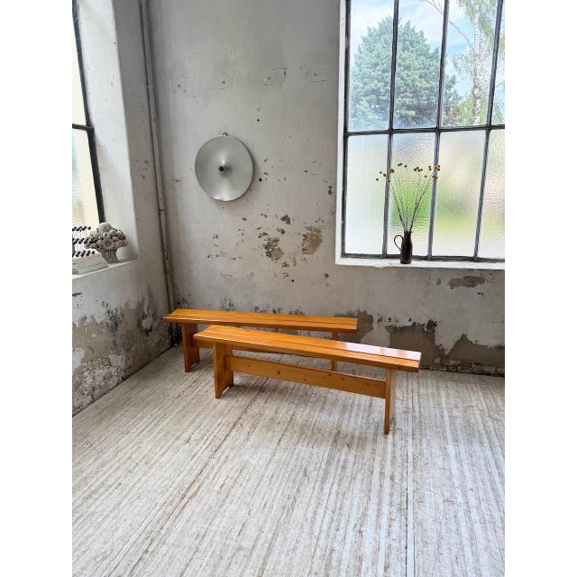 1970s Pine Benches by Charlotte Perriand for Les Arcs, 1970s, Set of 2 For Sale - Image 5 of 18