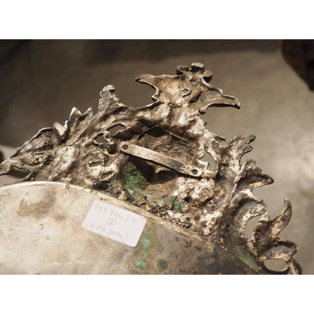 Pair of Circa 1850 Régence Style Silvered Bronze Mirrored Sconces From France For Sale - Image 4 of 13