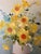 This stunning 1960s Yellow Floral Impressionist Oil Painting (framed and matted) by artist Robert Cox is ready to hang in...