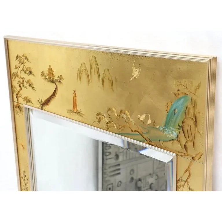 La Barge Reverse Painted Gold Leaf Rectangular Frame Decorative