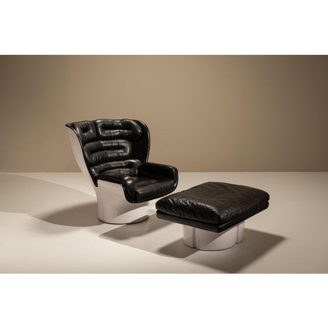 Set of Elda Chair and Ottoman by Joe Colombo for Comfort, Italy, 1970s, Set of 2 For Sale - Image 15 of 15