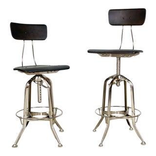 Restoration Hardware Swivel Barstools - A Pair For Sale