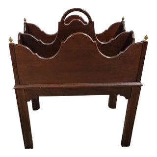 20th Century Hekman Mahogany Canterbury Magazine Rack For Sale