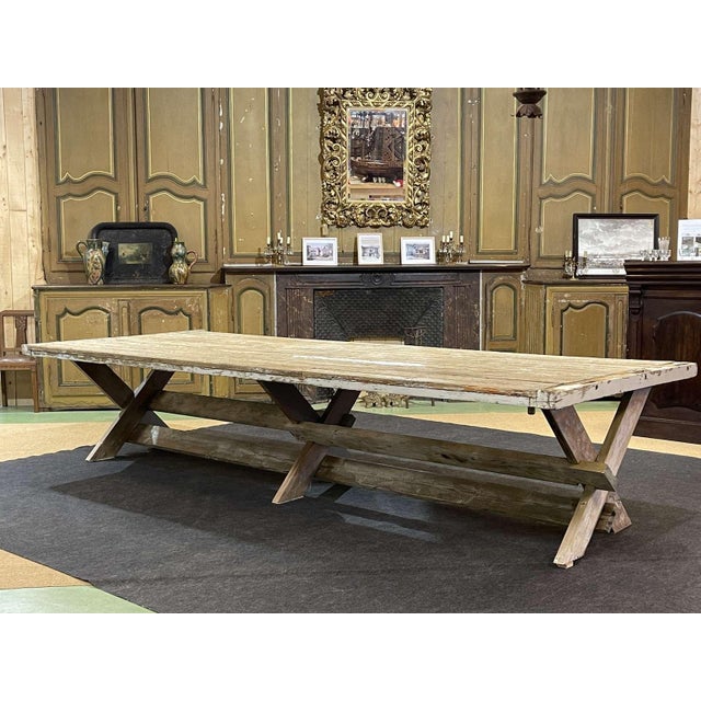 Fir Wood Workshop Table, 1980s For Sale - Image 9 of 9