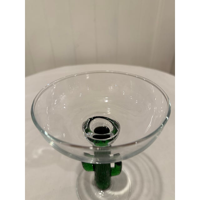 Vintage Mexican Handblown Glass Cactus Margarita Service Set - Set of 6 For Sale - Image 10 of 14