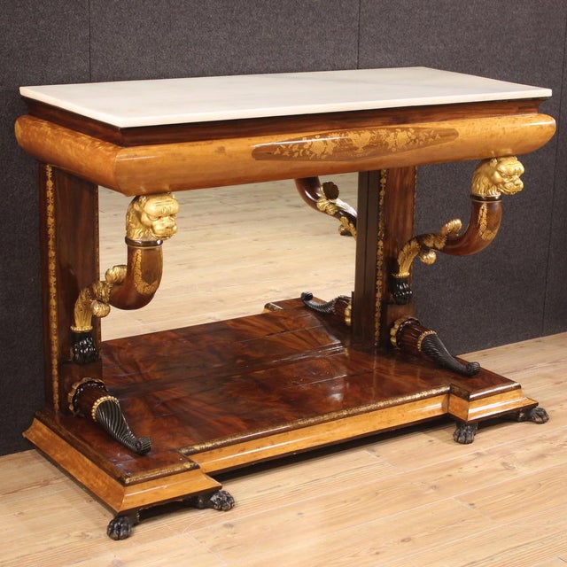 Spanish Inlaid Console with Marble Top, 1860 For Sale - Image 13 of 13