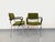 Green Set of Fabric and Chrome Armchairs, 1970s For Sale - Image 8 of 18