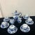 Stunning and rare flow blue teaset. Set includes teapot sugar creamer and 6 cup and saucers. Made of ironstone