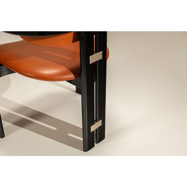 Black Pamplona Chairs by Augusto Savini for Pozzi, Italy, 1960s, Set of 4 For Sale - Image 8 of 11