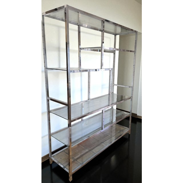 Vintage Chrome Etagere Bookshelf For Sale In Dallas - Image 6 of 10