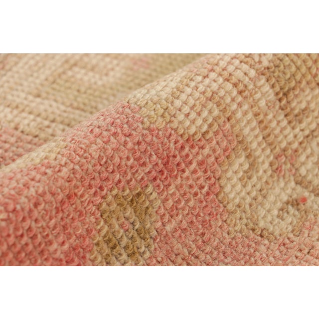 Textile Vintage Turkish Rug in Pink, With Geometric Patterns, From Rug & Kilim For Sale - Image 7 of 8