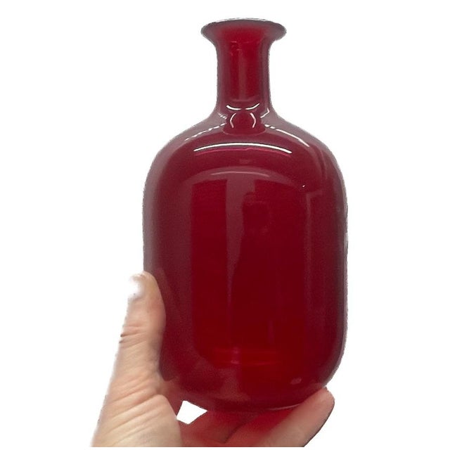 Mid-Century Modern 1950s Blenko #920 Ruby Red Primitive Decanter by Winslow Anderson (Attributed) For Sale - Image 3 of 5