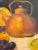 Original Vintage Kitchen Fruit and Wine With Copper Kettle Still Life Painting – 14" X 18" Signed For Sale In San Diego - Image 6 of 9