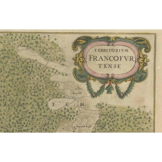 Antique Map of the Frankfurt Region by Johannes Janssonius, 1650 For Sale - Image 4 of 8
