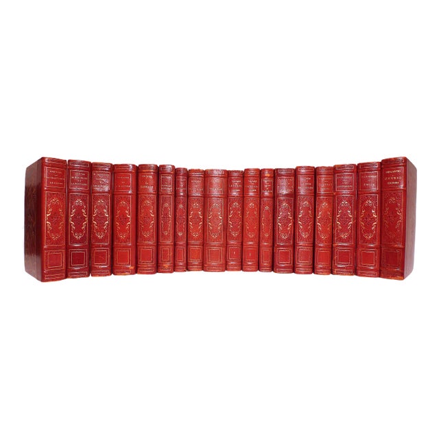 Late 19th Century Leather Volumes, French Age of Enlightenment & Drama - 18 Books For Sale