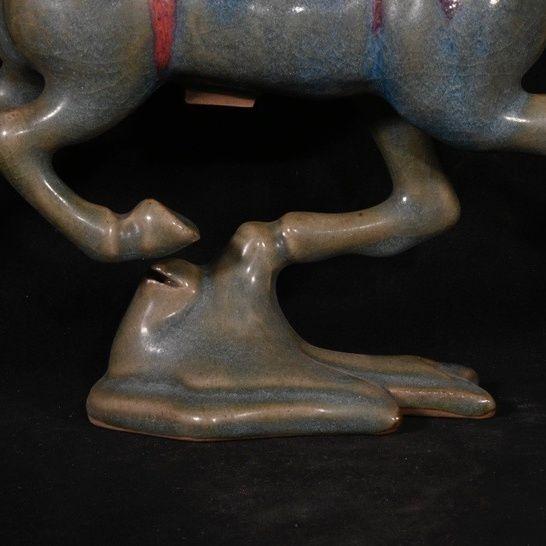 Chinese Jun Ware Style Flambe Glaze "Horse Treading on a Swallow" Sculpture For Sale - Image 9 of 9