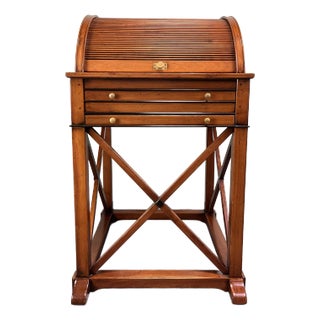 Vintage Tambour Roll Bar Liquor Cabinet For Sale