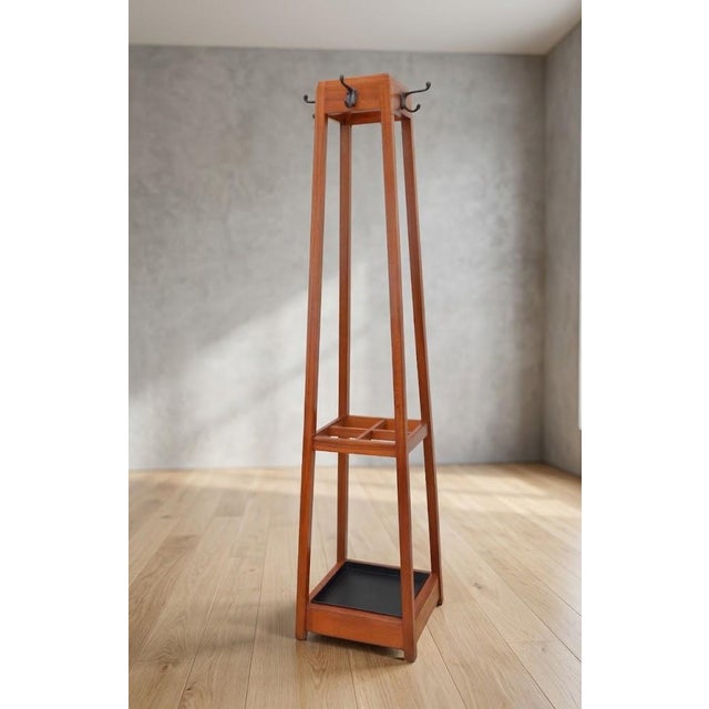 Mid-Century Modern Mahogany Coat Stand from G. W. Evans, England, 1962 For Sale - Image 8 of 18