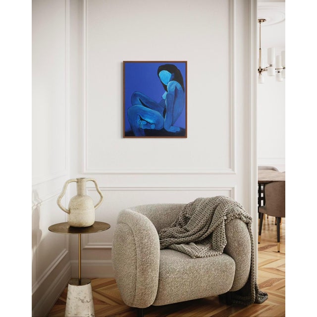 Bodasca, Blue Woman on Canvas, 2025, Acrylic on Canvas For Sale - Image 11 of 16