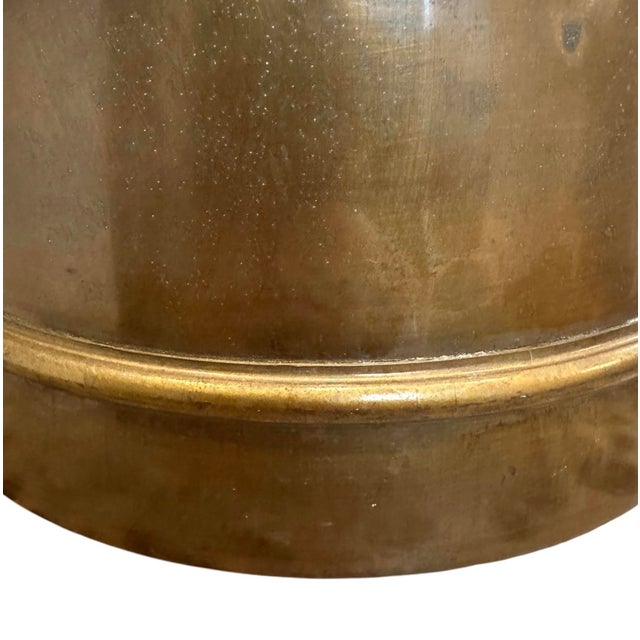 Hollywood Regency Vintage Labrazel Antique Brass Wadtebasket / Waste Basket / Trash Can, Made in Italy For Sale - Image 3 of 7