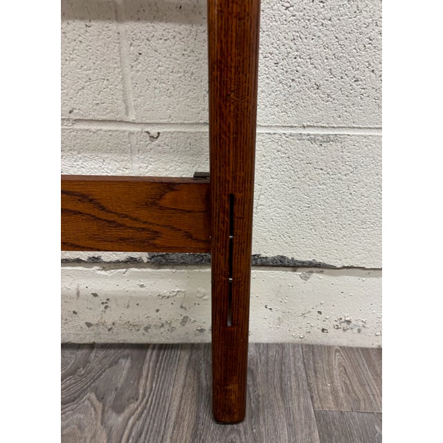 Vintage King Size Mission Style Arts and Crafts Syle Oak Slatted Headboard For Sale In Kansas City - Image 6 of 7