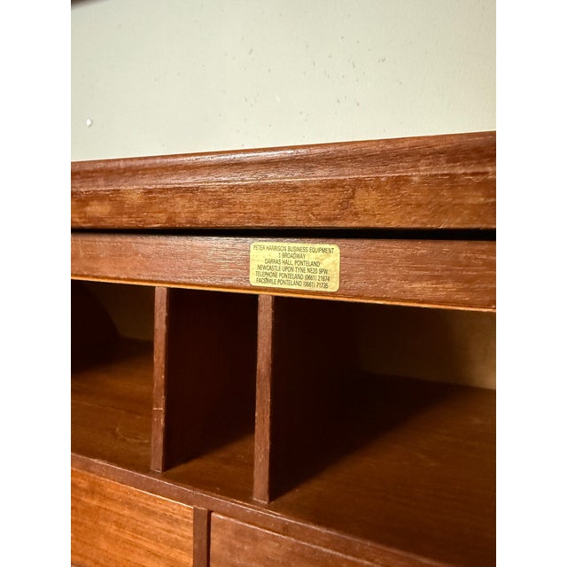 Vintage 1960s Danish Teak MCM Rolltop Secretary Desk Attributed to Egon Ostergaard For Sale - Image 12 of 12