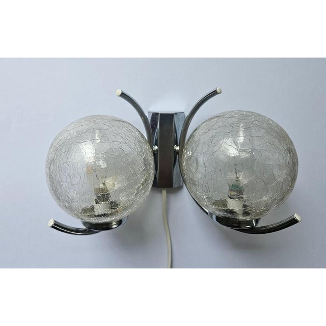 Glass Mid-Century Wall Lamp in style of Gaetano Sciolari, Italy, 1970s For Sale - Image 7 of 18