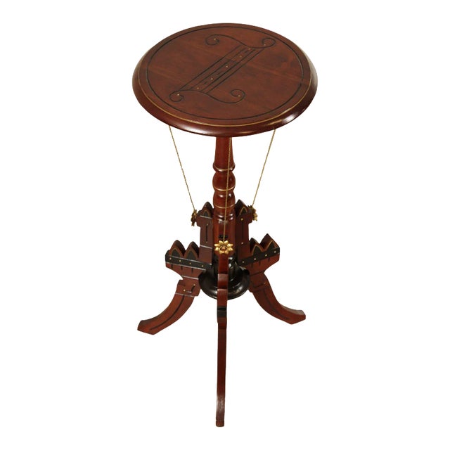 Eastlake Victorian Carved Mahogany Pedestal Plant Stand For Sale