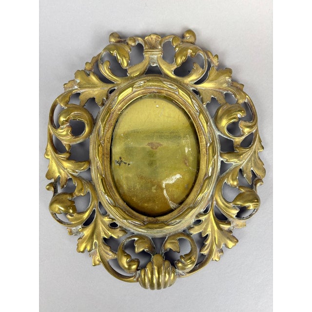 19th Century French Bronze D’Or Oval Picture Frames - A Pair For Sale In Raleigh - Image 6 of 12