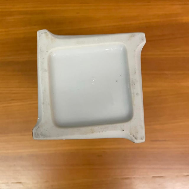 Japanese Hand-Painted Porcelain Vase With Floral Motif - Canted-Corner Square Form For Sale - Image 10 of 10