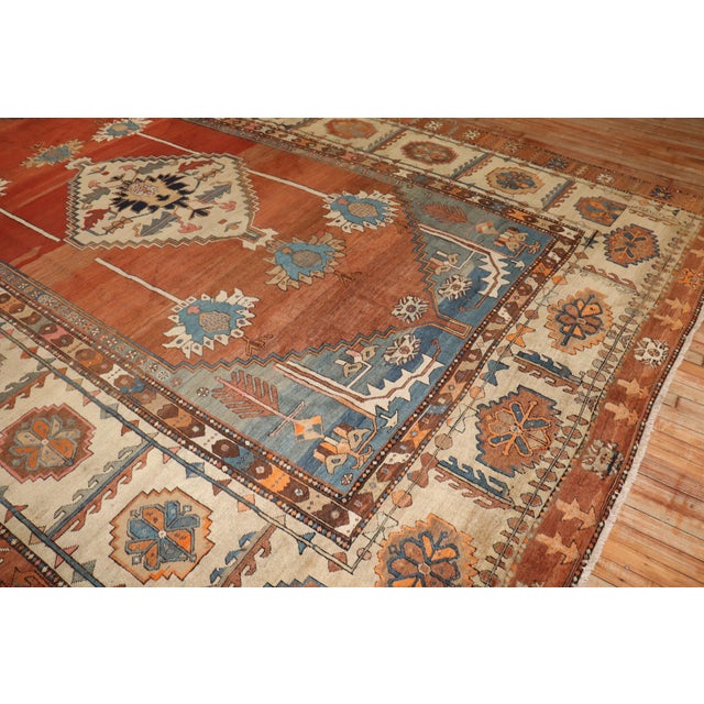 Late 19th Century Zabihi Collection Antique Tribal Persian Bakshaish Rug - 9'9" x 15'1" For Sale - Image 5 of 12