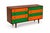 Mid century modern style walnut/multi colored dresser in Manner og Glenn of California. Well made. Walnut with green...