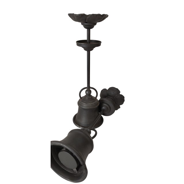 Vintage Wrought Iron Tall Sculptural Flower Shaped Candle Holder ~ Pair For Sale - Image 9 of 9