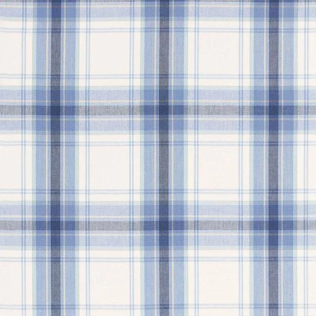 Schumacher St. Martin Plaid Fabric in Cornflower For Sale